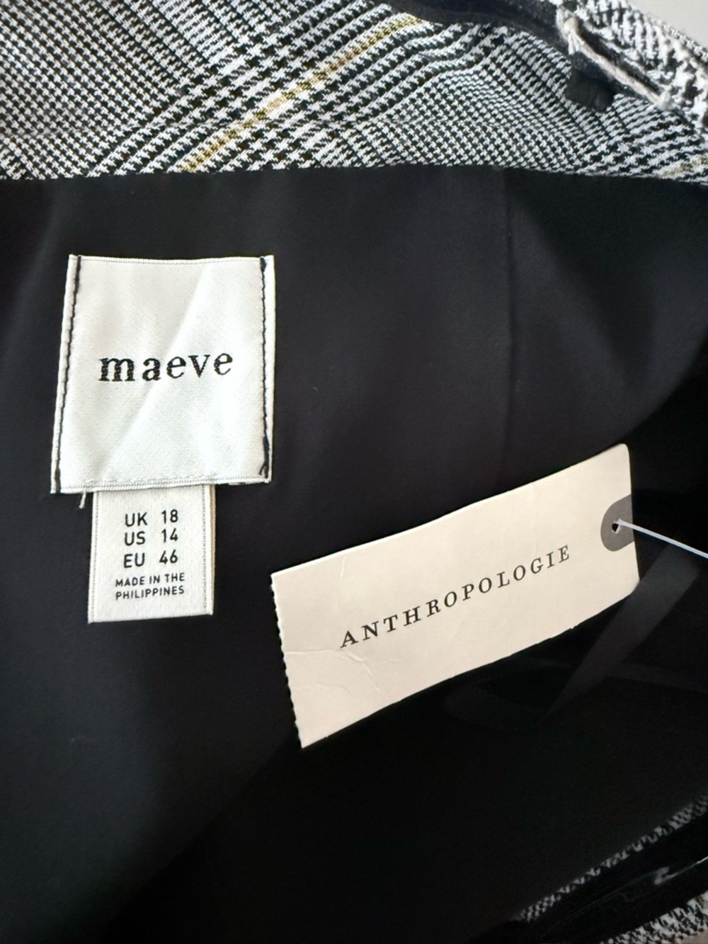 ANTHROPOLOGIE Maeve Strapless Plaid Romper Menswear NEW - Picture 10 of 10